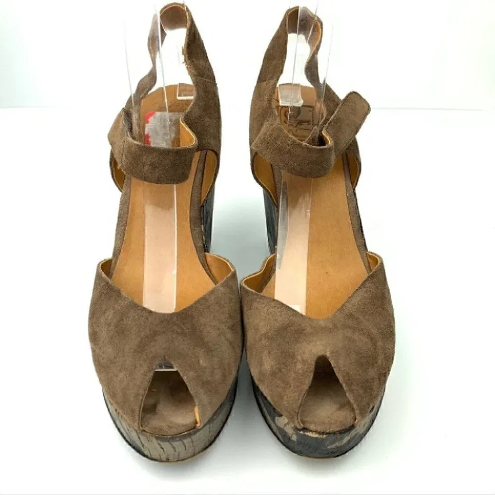Nine West heels nwjolyn size 7.5 suede wedges